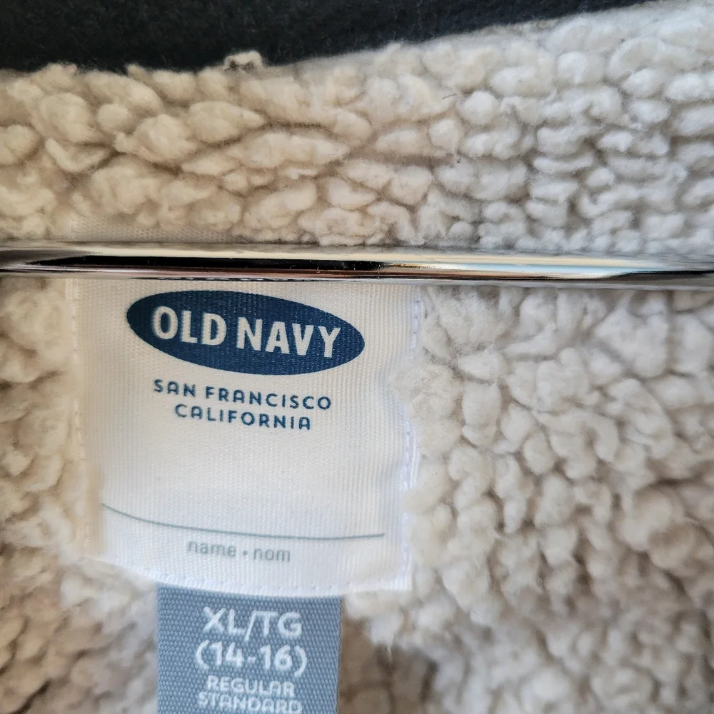 Old Navy‎ Boys Kids Sherpa Zip Up Hoodie XL 14-16